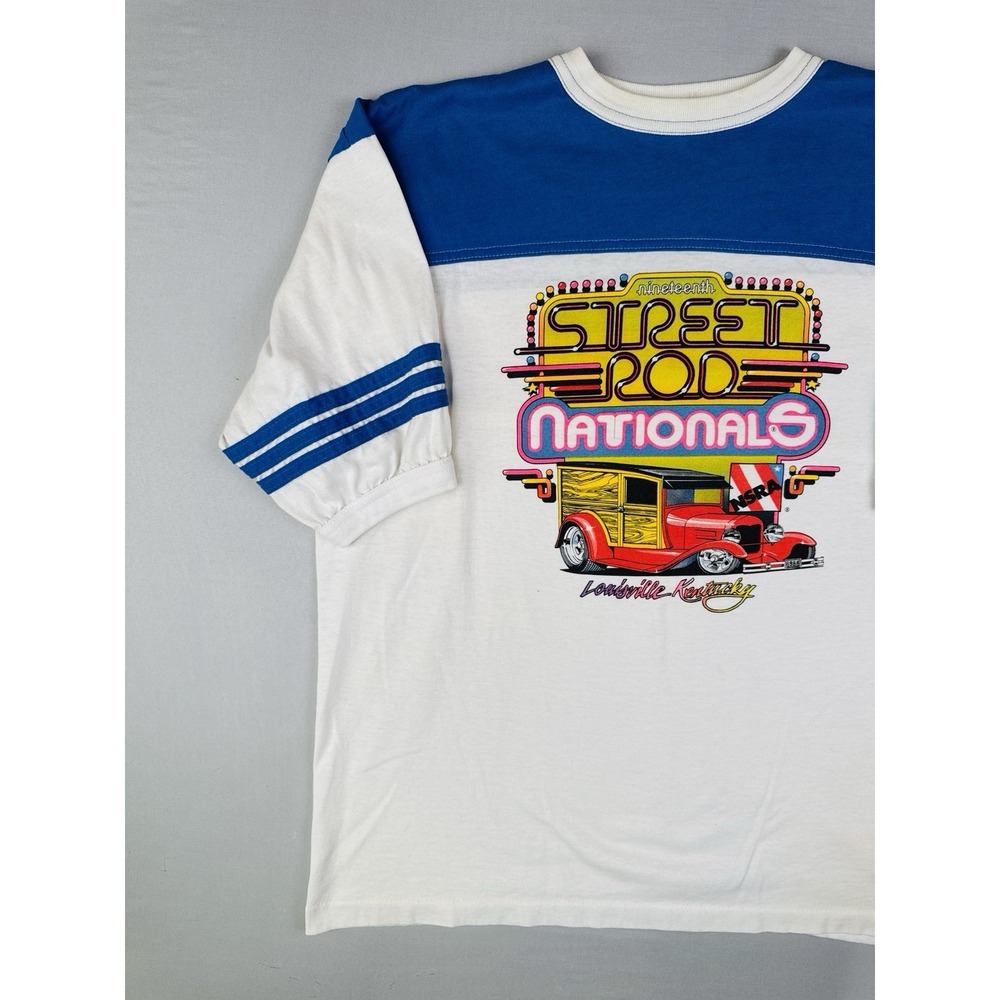 Vintage 80s NSRA Street Rod Nationals Louisville USA Single Stitch T Shirt L - Picture 3 of 11